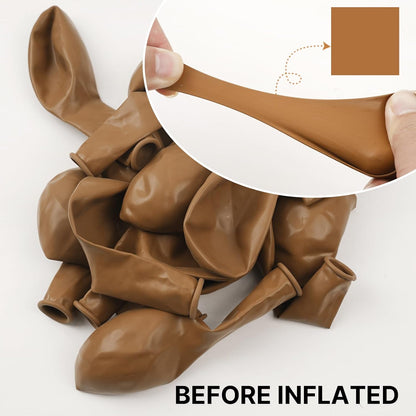 PartyWoo Tan Balloons - 12 Inch Boho Neutral Light Brown Latex Balloons for Graduation & Baby Showers