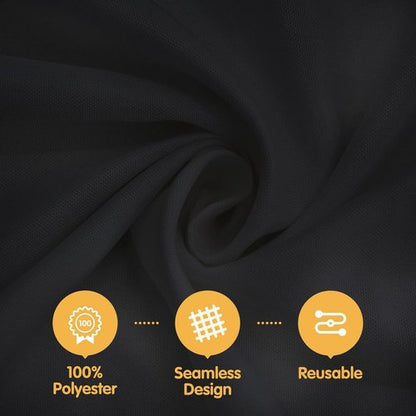 BRILLMAX 90-Inch Black Round Tablecloths - 10 Pack, Water & Stain Resistant, Perfect for Weddings & Events