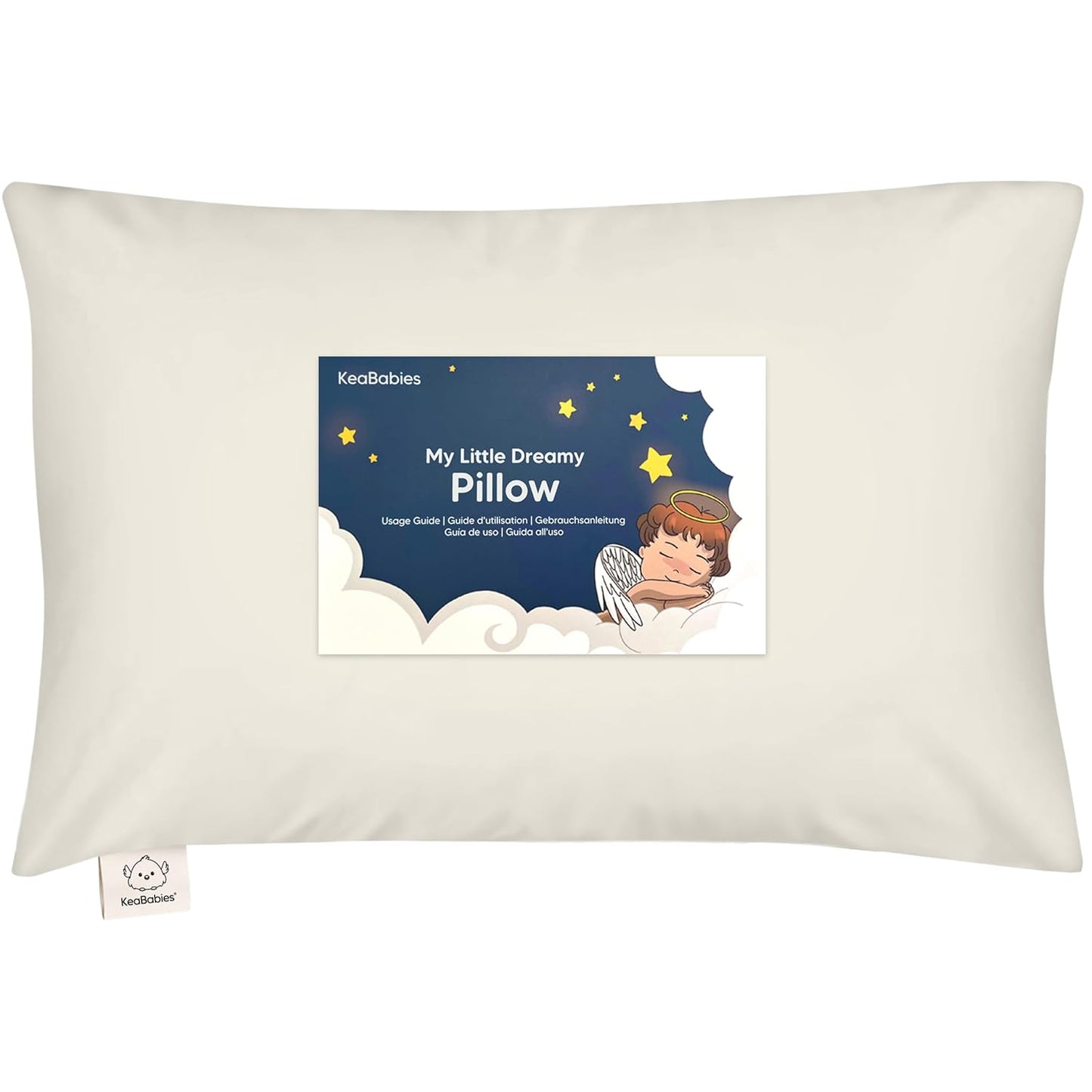 My Little Dreamy Toddler Pillow - Organic Cotton Travel Bed Pillow with Soft Case | 13x18, Machine Washable, Ideal for Ages 2-5 (Clay)