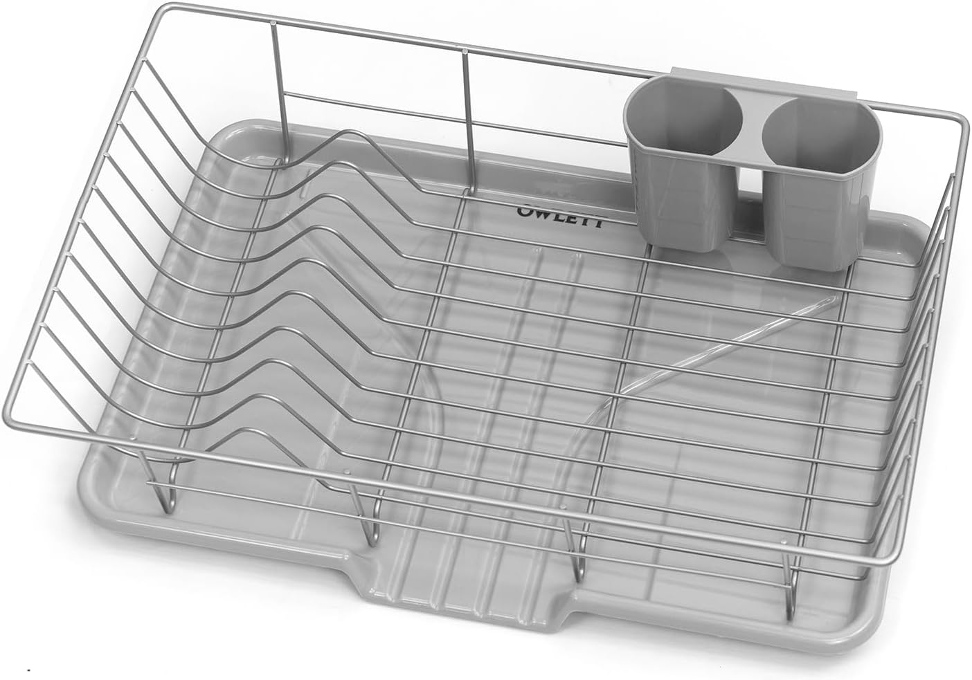 Skiennix Dish Drying Rack - Stainless Steel Kitchen Organizer with Cutlery Holder | 12''W x 15.5''L, Silver