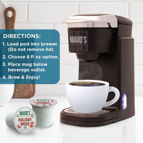 Maud's Holiday Blend Coffee Pods - Variety Pack of 42 | 6 Assorted Flavors, Medium Roast, 100% Arabica