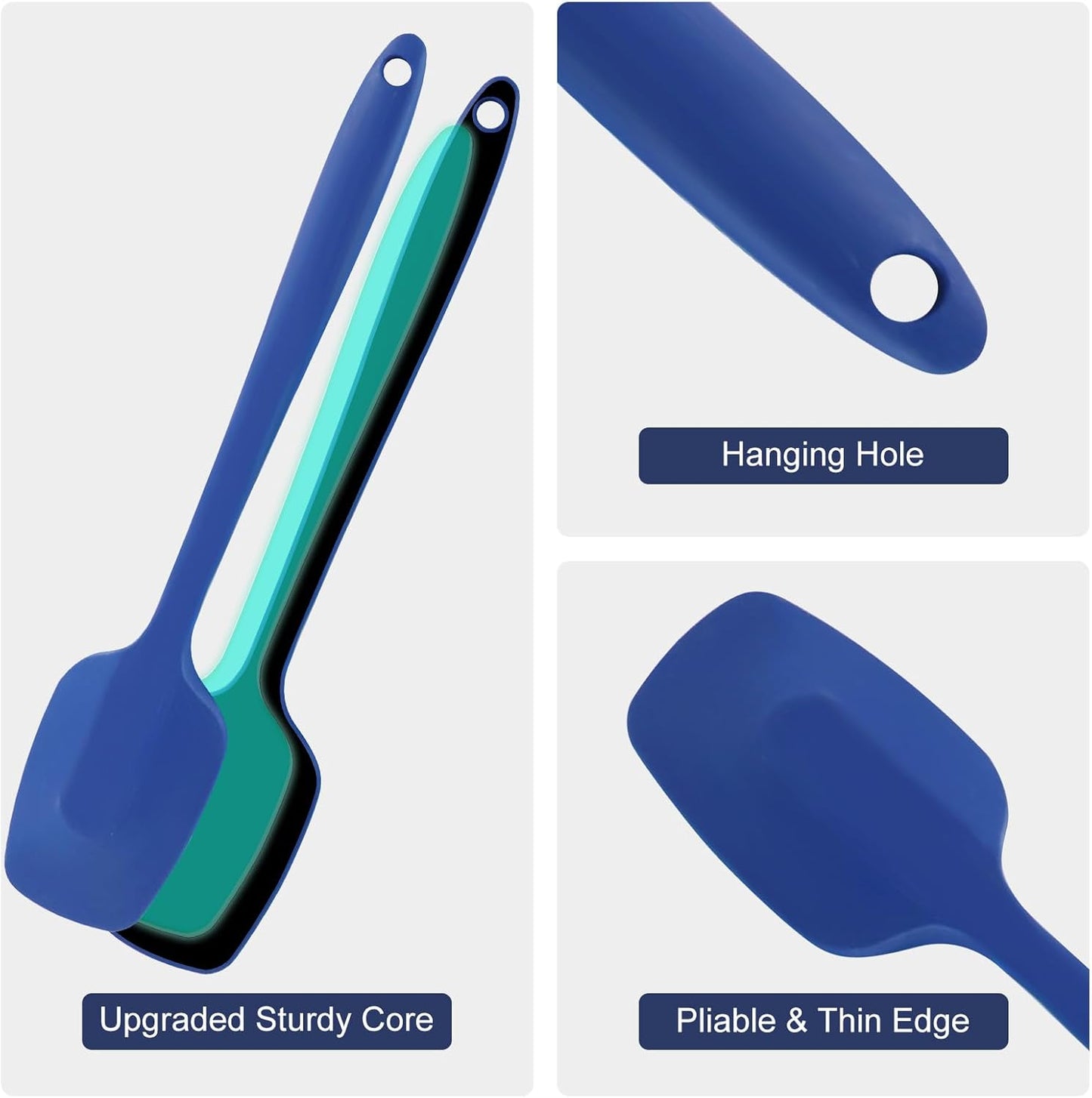 Skiennix Premium Silicone Spatula Set - 5-Piece Heat Resistant Up to 446°F | Food Grade for Nonstick Cookware