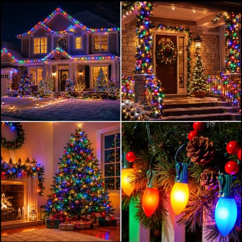 300FT Christmas C9 Light Strand with 300 Sockets, Cuttable Green Wire Reel, E17 Base - Holiday Decor