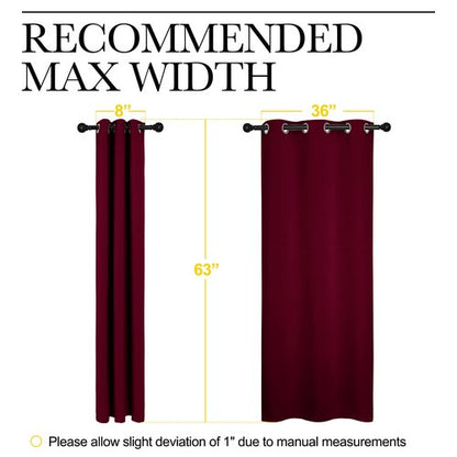 NICETOWN Blackout Curtains for Bedroom, Window Room Darkning Curtains/Drapes, Cold and Heat Reduction Curtains for Kitchen Living Room (Wine Red, 2 Panels, W42 x L63 inches)