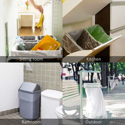Teivio 13 Gallon Tall Kitchen Trash Bags - 60 Count Clear Garbage Bags for Home & Office Use