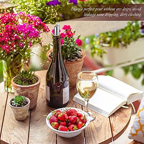 Skyley 50 Pieces Silver Wine Pourer Liquor Stopping Pouring Discs Aluminum Foil Wine Whisky Pourer Thin Reusable Spout Disks for Beverage Beer Liquid Dispenser Bar Party Gift