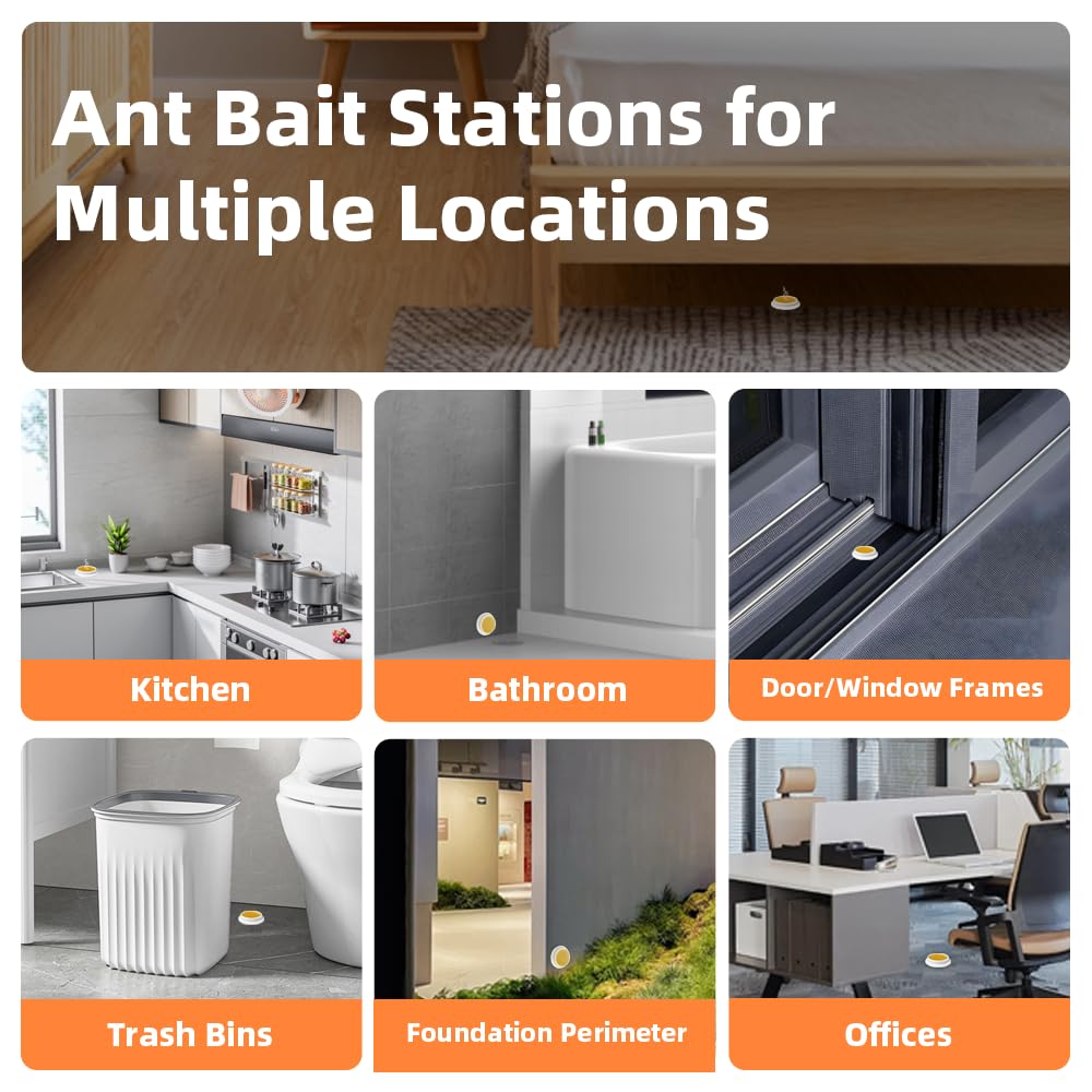 Skiennix Ant Killer Gel Bait Stations - 32 PCS Extra Strength Traps for Carpenter Ants | Safe for Pets & Kids