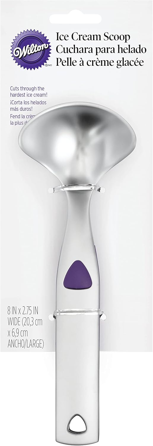 Wilton Heavy-Duty Ice Cream Scoop - Non-Slip Grip for Perfect Scoops | Silver Finish