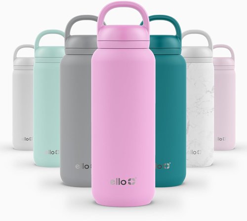 Ello Cooper Twist 32oz Stainless Steel Water Bottle - Leak Proof, Double Walled, Vacuum Insulated | Bubblegum Pink