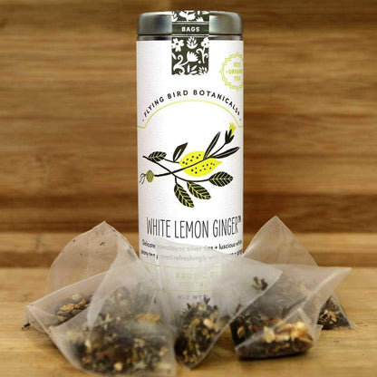 FLYING BIRD BOTANICALS White Lemon Ginger Tea, 15 CT