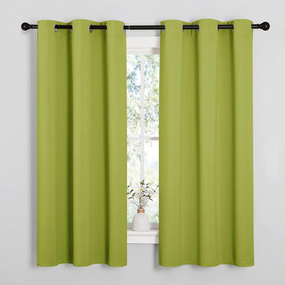 NICETOWN Fresh Green Blackout Curtains - Thermal Insulated Drapes for Office | 68" Length, 42" Wide, 2 Panels