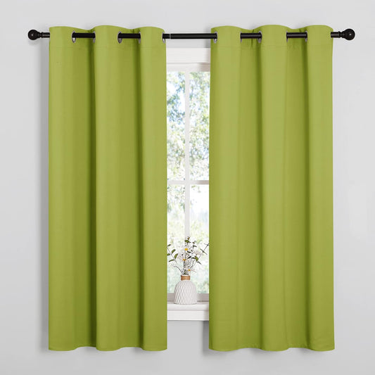 NICETOWN Fresh Green Blackout Curtains - Thermal Insulated Drapes for Office | 68" Length, 42" Wide, 2 Panels