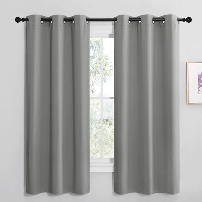 NICETOWN Thermal Insulated Blackout Curtains - Kids' Nursery Drapes, Silver Grey, 2 Panels (W42 x L68-Inch)