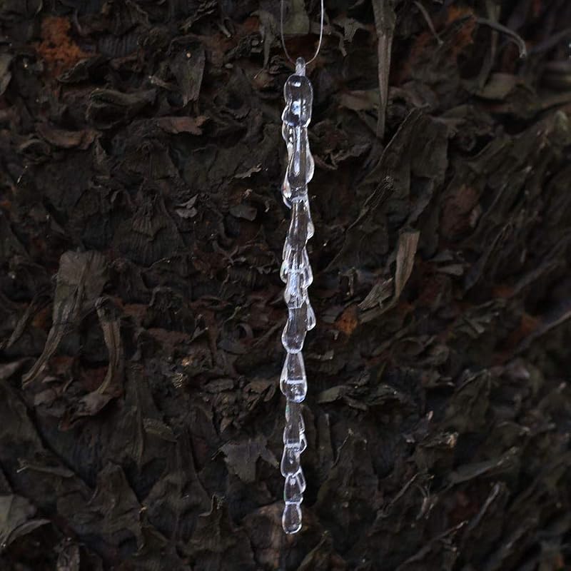 50 Pcs Clear Acrylic Icicle Ornaments Set for Christmas Tree Decoration - 5.25 in