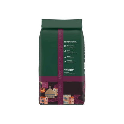 Starbucks Ground Coffee, Dark Roast Hot or Iced Coffee, Italian Roast, Six 12 oz Bags