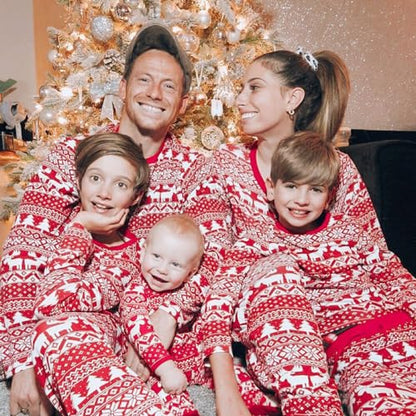 Mom Medium Red Christmas Pajama Set - Family Cotton Sleepwear