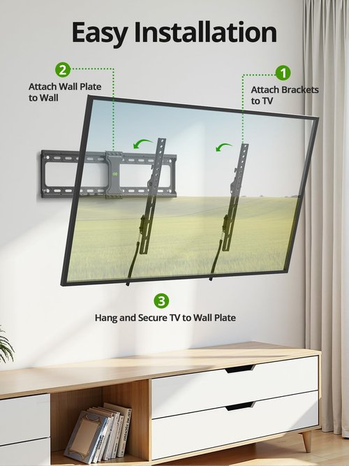 USX MOUNT Tilting TV Wall Mount for Most 37"-95" Flat Curved Screen Television, TV Bracket with Max VESA 600x400mm up to 132lbs, Low Profile Tilt Mount for 16", 24" Stud