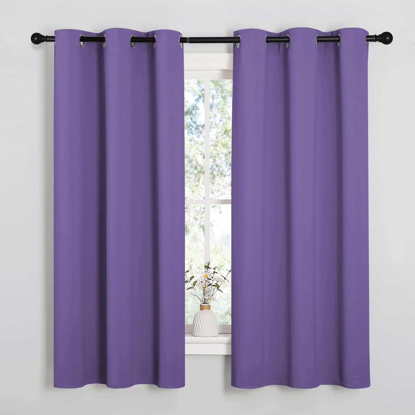 NICETOWN Blackout Curtain Panels - Thermal Insulated Grommet Drapes | Lilac Purple, 29x40 Inch (1 Pair)