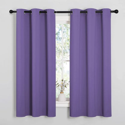 NICETOWN Window Curtain Panels, Thermal Insulated Solid Grommet Blackout Draperies/Drapes for Basement (Lilac Purple, 1 Pair, 34 by 54-inch)