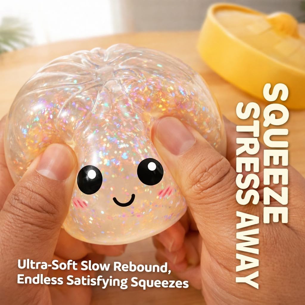 Skiennix Dumpling Squishy Mystery Box - Surprise Stress Relief Fidget Set, Random Colors (1 Pack)