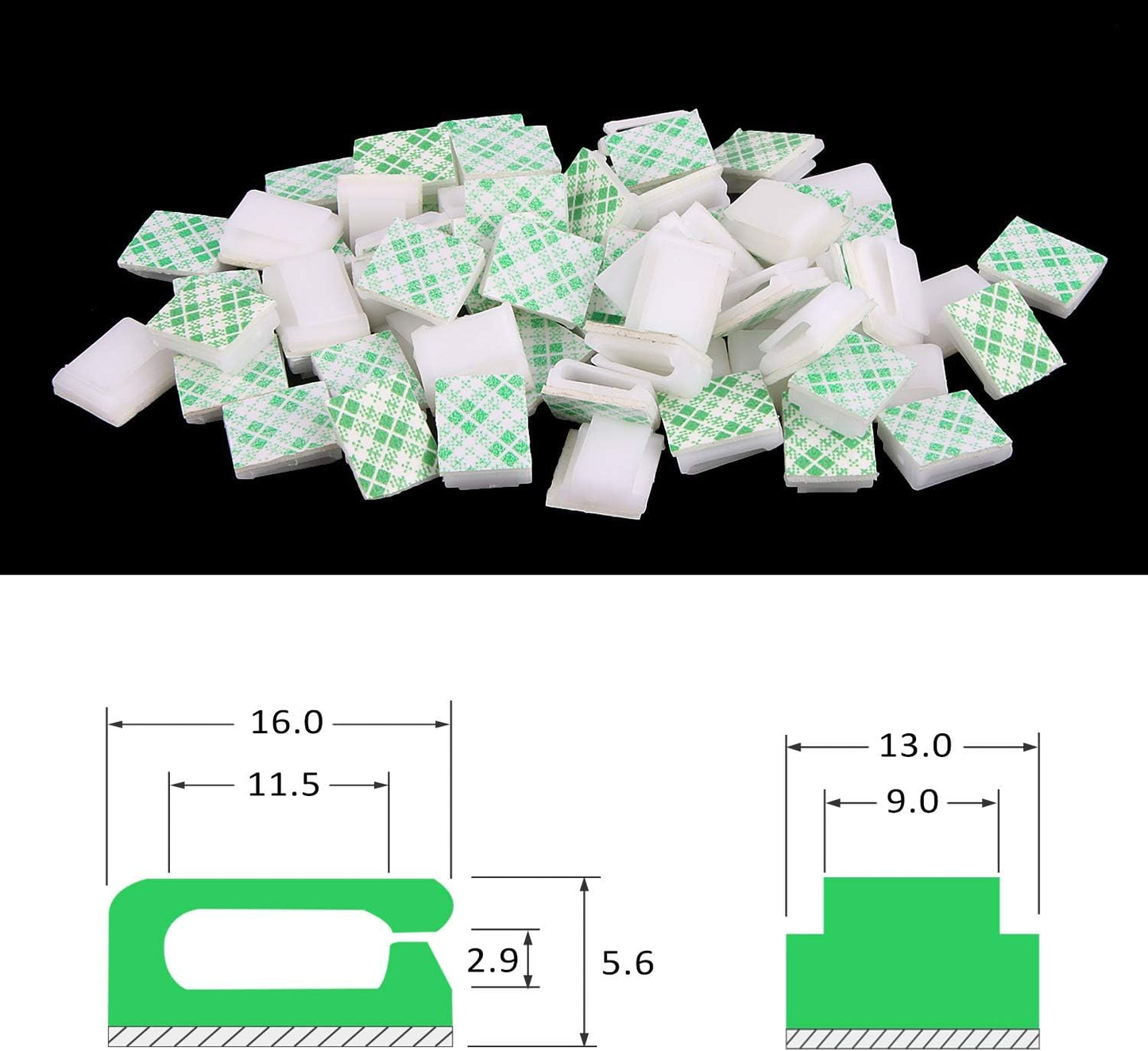 PETKNOWS LED Light Strip Mounting Clips - 80 PCS Self-Adhesive White Cable Organizers for 10mm Strips