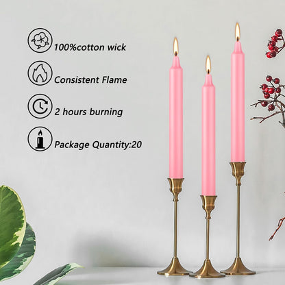 YOROXRG Mini Unscented Taper Candles - 40 Pack, 4 Inch Tall, Perfect for Weddings, Parties & Home Décor | Pink