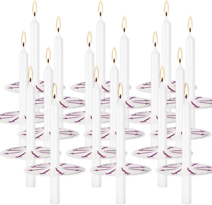 YOROXRG Church Candles - 200 Pcs Unscented White with Drip Protectors | 5" H x 1/2" D for Vigil Services
