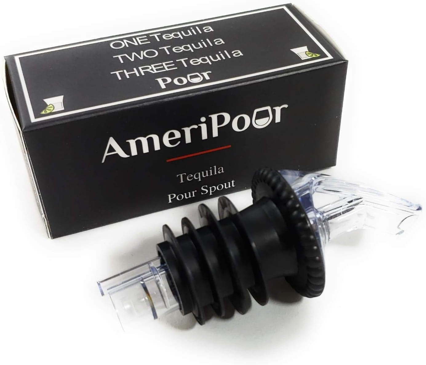 Speed Pourer - Patron Pour Spout - Made 100% In The USA. Free Flow Bar Spouts That Don't Leak - No Cracks, Just A Smooth Cocktail Pour Every Time. (Clear)