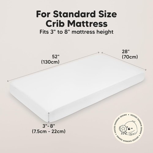 KeaBabies Baby Crib Sheets - 2-Pack Soft Viscose Bamboo Fitted Toddler Bedding | 52x28, Neutral Rose