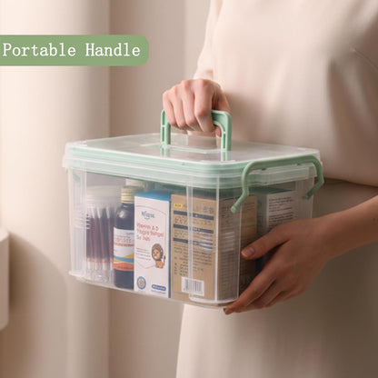 Skiennix 3-Piece Clear Medicine Organizer - Portable Multifunctional Storage Box for Home & Travel