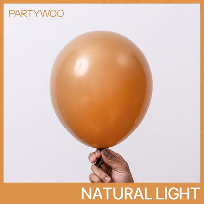 PartyWoo Light Brown Balloons - 50 Pcs 12 Inch Caramel Tan Boho Decor for Graduation & Baby Showers