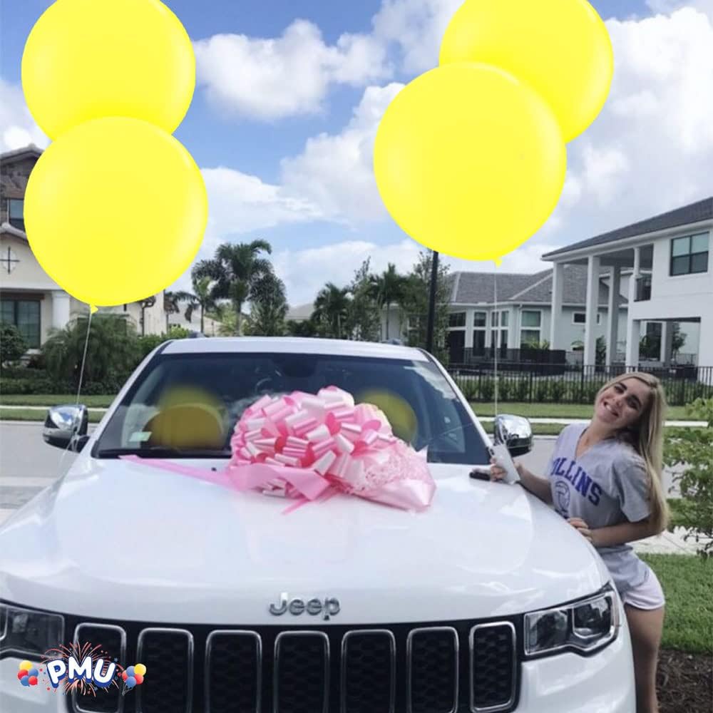 PMU Jumbo Latex Balloons - Premium 36 Inch Canary Yellow for Birthdays, Weddings & Baby Showers