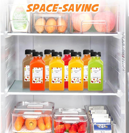 Skiennix Juice Bottles - 8oz Reusable Plastic Containers with Lids | 12-Pack for Juices, Smoothies & More