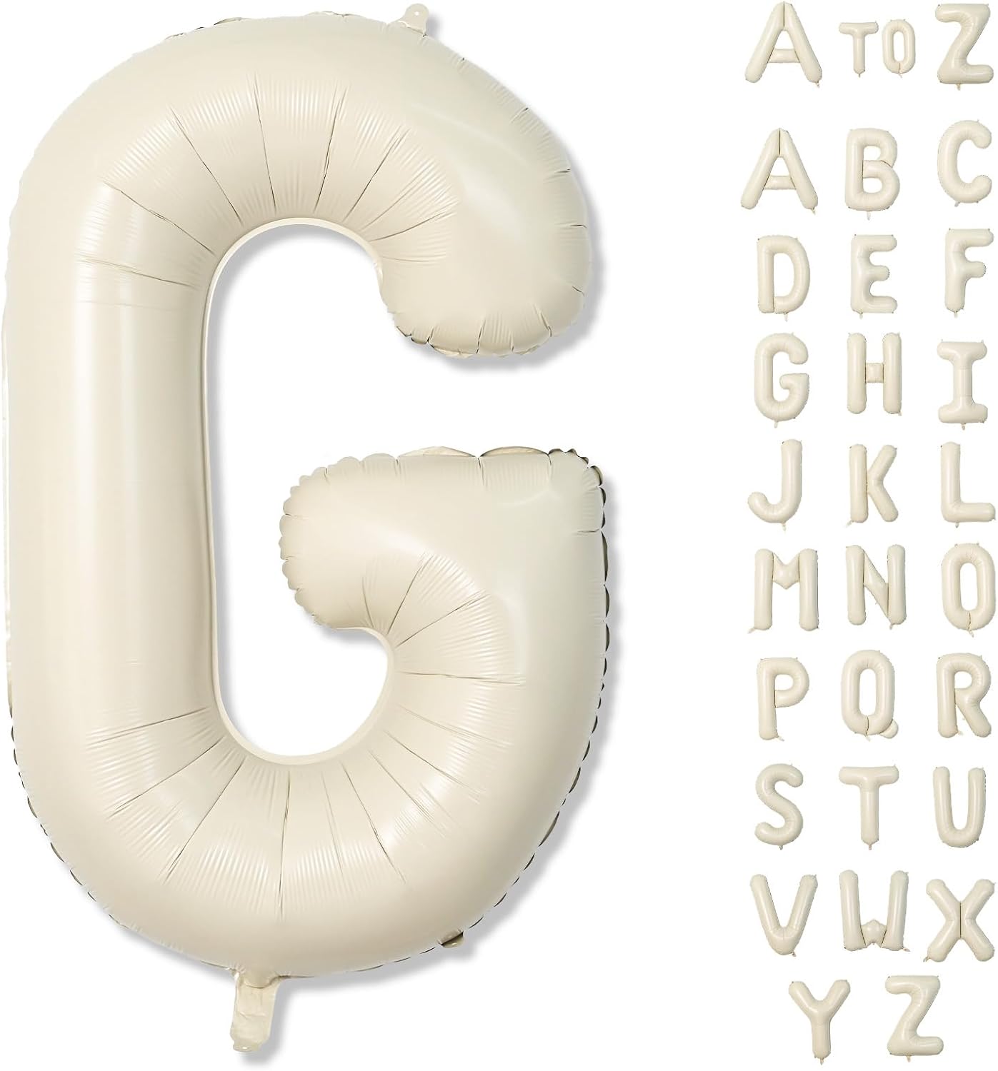 Skiennix 40-Inch Custom Letter Balloon - Giant Cream White G Foil Mylar for Birthday Party Decor