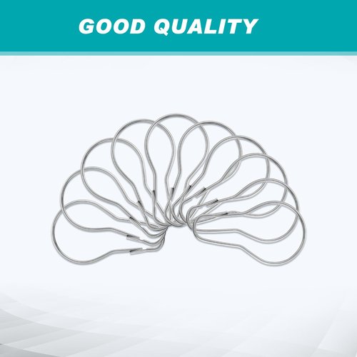 Gisafai 300 Pcs Metal Shower Curtain Hooks Rust Proof Hanging Shower Clips Curtain Rings Practical Hanger for Home Bathroom Bedroom Kitchen Rods Application (Silver)