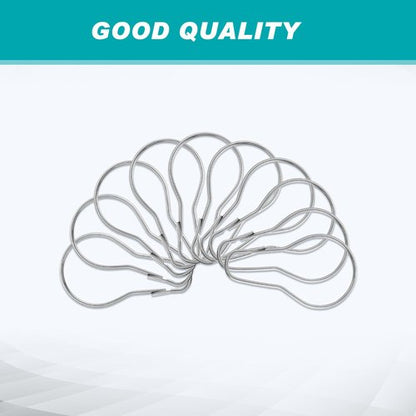 Gisafai 300 Pcs Metal Shower Curtain Hooks Rust Proof Hanging Shower Clips Curtain Rings Practical Hanger for Home Bathroom Bedroom Kitchen Rods Application (Silver)