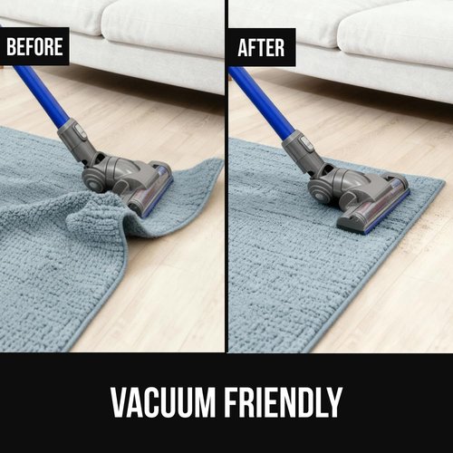 GORILLA GRIP® 12 Pack Extra Wide Dual Sided Rug Gripper Pads, Holds Carpet in Place on Hardwood Floors and Tile, Removable Reusable Sticky Corner Grippers, Universal Fit Floor Pad for Under Area Rugs