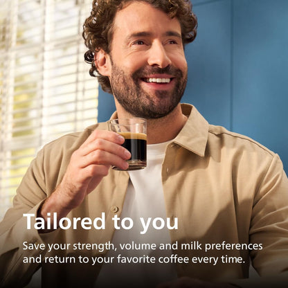Philips 5500 Series Espresso Machine - Fully Automatic with LatteGo Milk System, 20 Coffee Pre-Sets, Black Chrome
