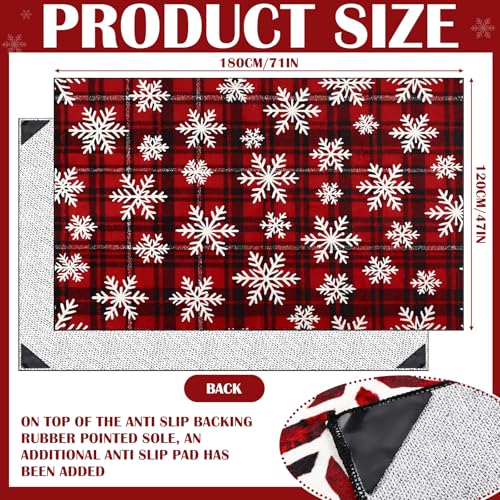 Christmas Area Rug 4x6 Buffalo Plaid Snowflake Rug for Living Room - Snowflake / 1'1" x 1'1"