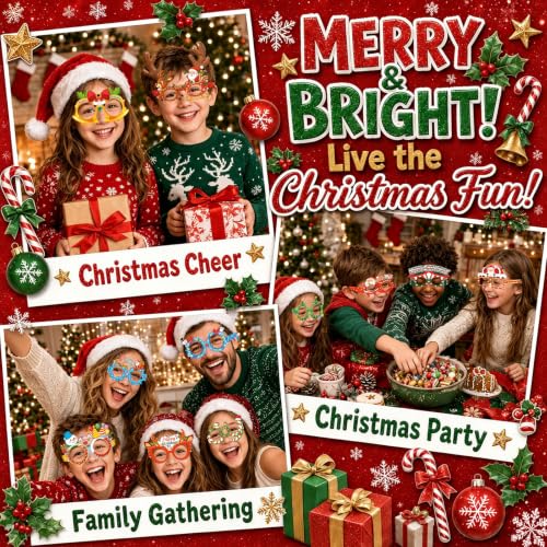 Christmas Party Sunglasses - 24 Pairs Holiday Photo Booth Props - Variation of THIS listing