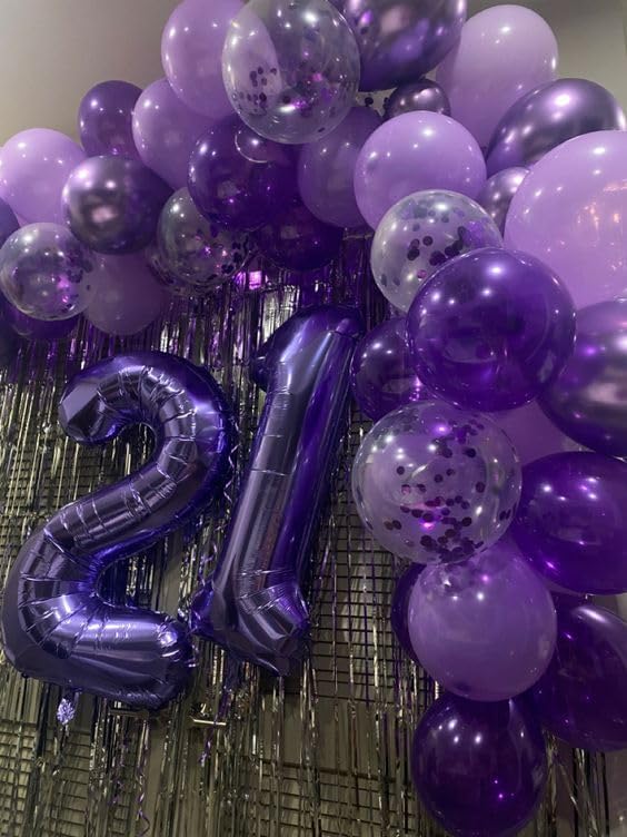 Purple Number 40 Balloon - 40 Inch Giant Foil Balloon for 40th Birthday Party Decorations