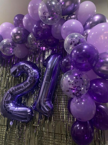 Purple Number 12 Balloon - 40 Inch Giant Foil Balloon for 12th Birthday Party Decorations