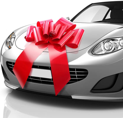 Mifflin-USA Big Car Bow - Red 23 Inch Gift Bow for Birthdays & Christmas Decor | Giant Car Bow