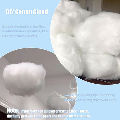 Skiennix 10-Piece Cotton Cloud Decorations - 3D Hanging Props for Wedding & Party Decor | Small, Medium & Large Sizes