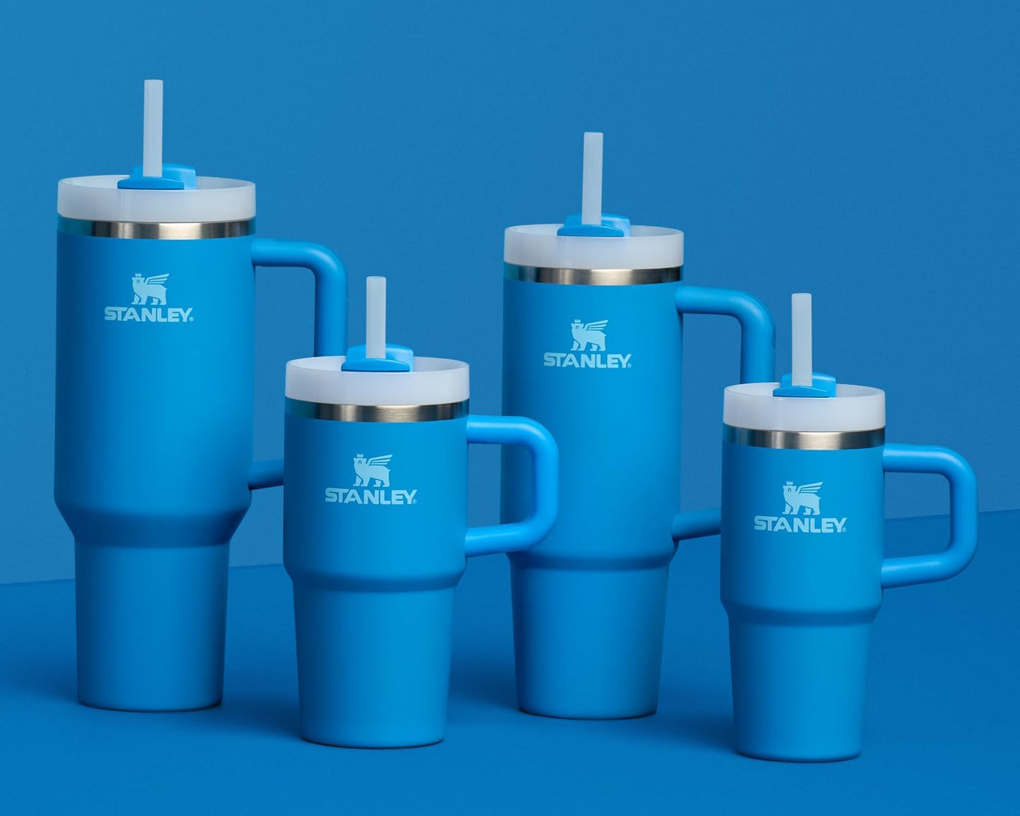 STANLEY Quencher H2.0 Tumbler - 14 oz Insulated Stainless Steel Cup with Handle & Straw | BPA-Free Azure