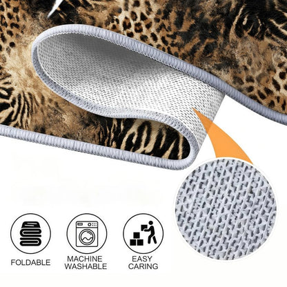 Leopard Area Rug with Non-Slip Backing - 4x6 Faux Animal Print for Living Room