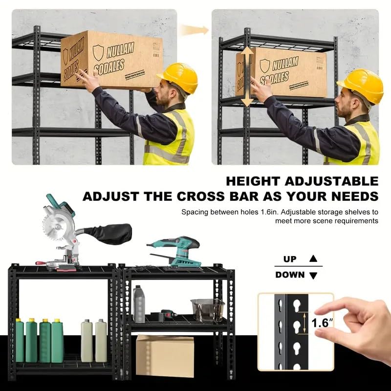 Heavy Duty Metal Garage Shelving Unit - 2000 LBS Capacity, Adjustable 5-Tier Storage Rack