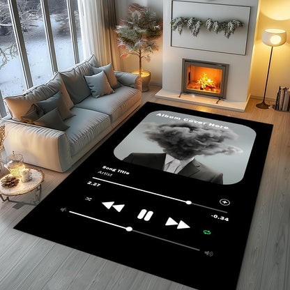 Skiennix Personalized Album Cover Rug - Custom Non-Slip Area Rug for Music Lovers | Bedroom & Living Room Decor