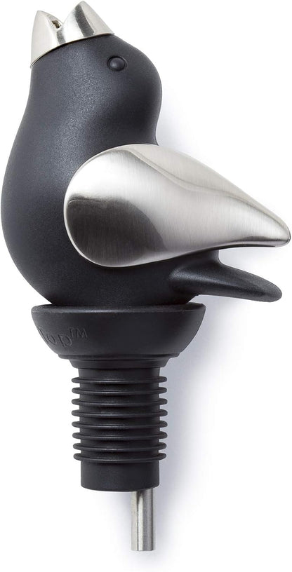 Wine Pourer - Black and Chrome