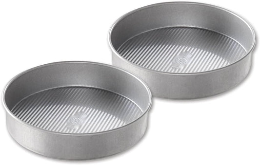USA Pan Bakeware Round Cake Pan - Nonstick Quick Release Coating | 9 Inch, Set of 2, Aluminized Steel